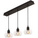 Laney 3 Light 6.6 inch Black Linear Pendant Ceiling Light