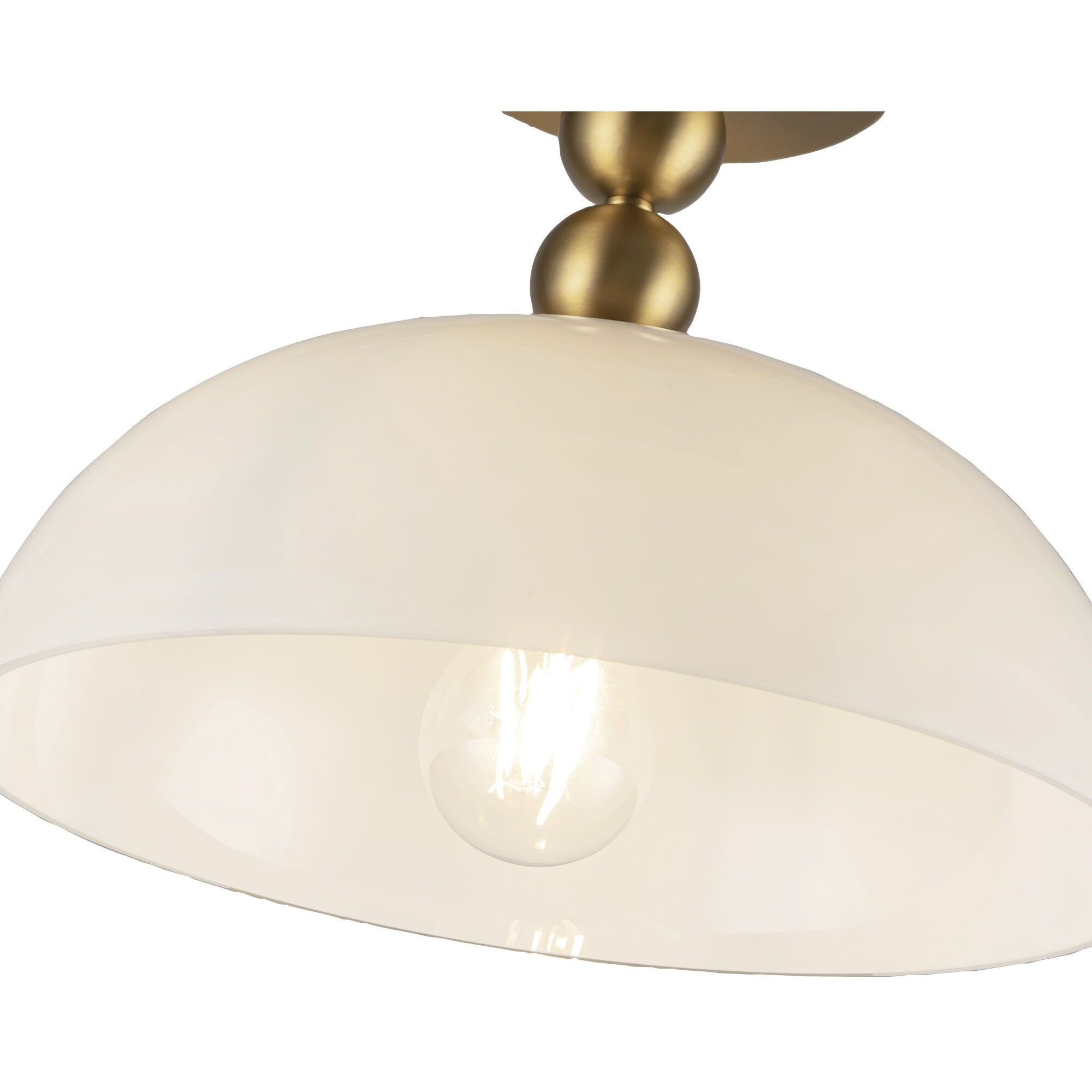 Alora Mood Paisley 1 Light 11.88 inch Brushed Gold/Glossy Opal Glass Semi-Flush Mount Ceiling Light