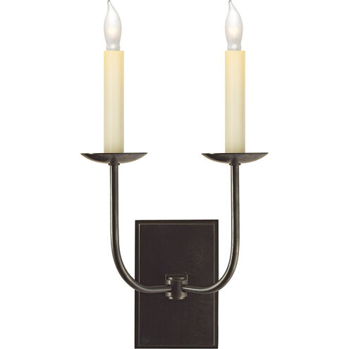 Chapman & Myers TT 2 Light 10 inch Bronze Double Sconce Wall Light