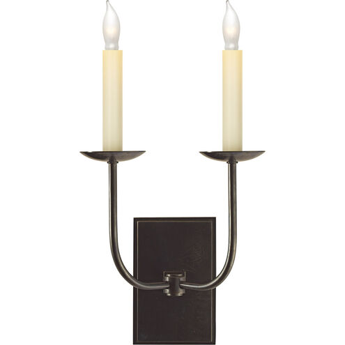 Visual Comfort E.F. Chapman TT 2 Light Decorative Wall Light in Bronze (Shades Sold Separately) SL2861BZ - Open Box