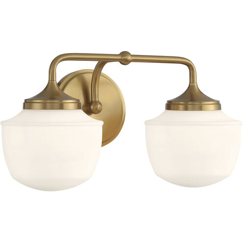 Cornwell 2 Light 16 inch Aged Brass Bath Vanity Wall Light