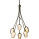Flora 6 Light 23.1 inch Dark Smoke Chandelier Ceiling Light in Seeded with Opal