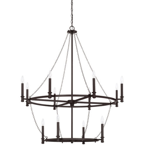 Lancaster 12 Light 41 inch Black Iron Chandelier Ceiling Light