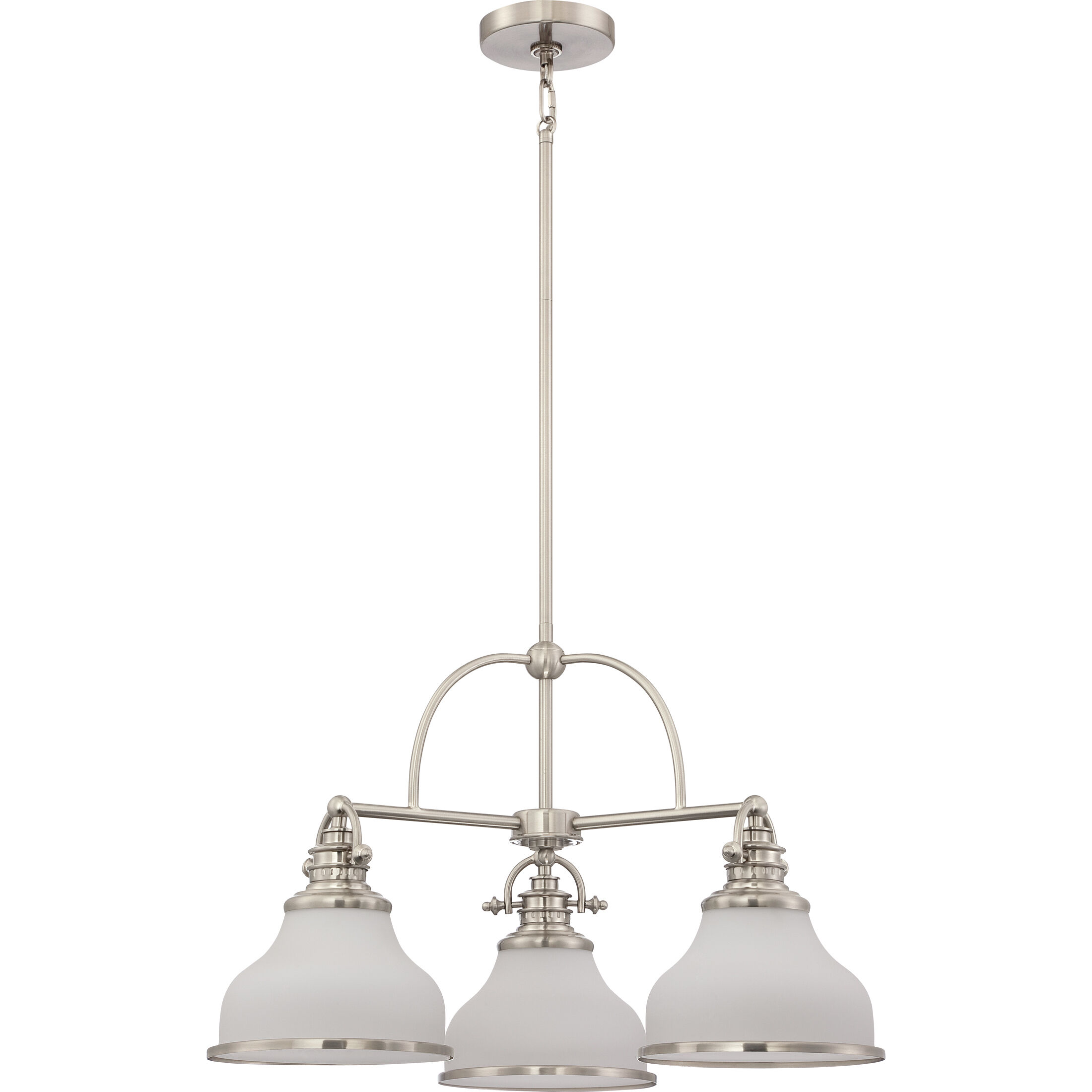 Grant 3 Light 24 inch Brushed Nickel Chandelier Ceiling Light
