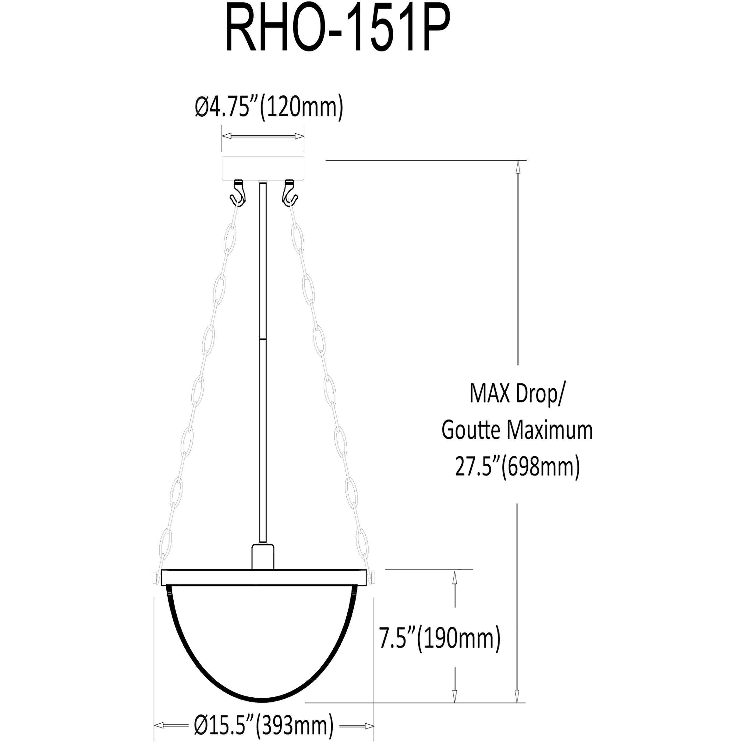 Rhonda 1 Light 15.5 inch Matte Black Pendant Ceiling Light
