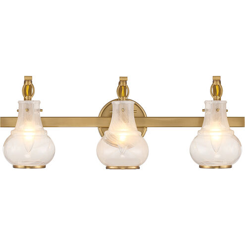 Adams 3 Light 24 inch Warm Brass Bathroom Vanity Light Wall Light