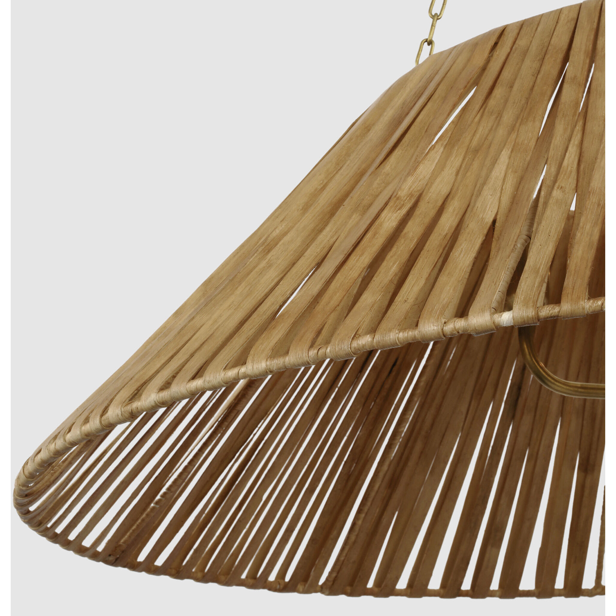 Marie Flanigan Corinne LED 36.25 inch Soft Brass Wrapped Hanging Shade Ceiling Light, Extra Large