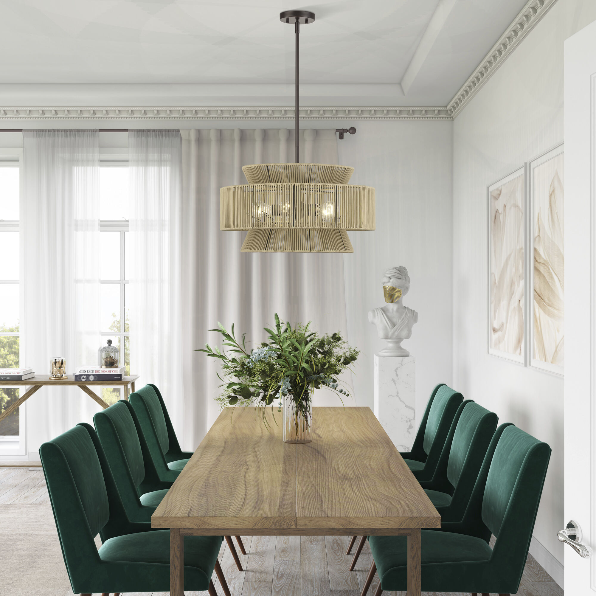 Florell 5 Light 22 inch English Bronze Pendant Chandelier Ceiling Light