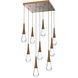 Rain Drop LED 26.8 inch Flat Bronze Chandelier Ceiling Light in 2700K LED, Multi-Port