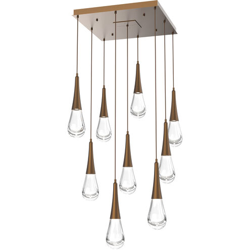 Rain Drop LED 26.8 inch Flat Bronze Chandelier Ceiling Light in 2700K LED, Multi-Port