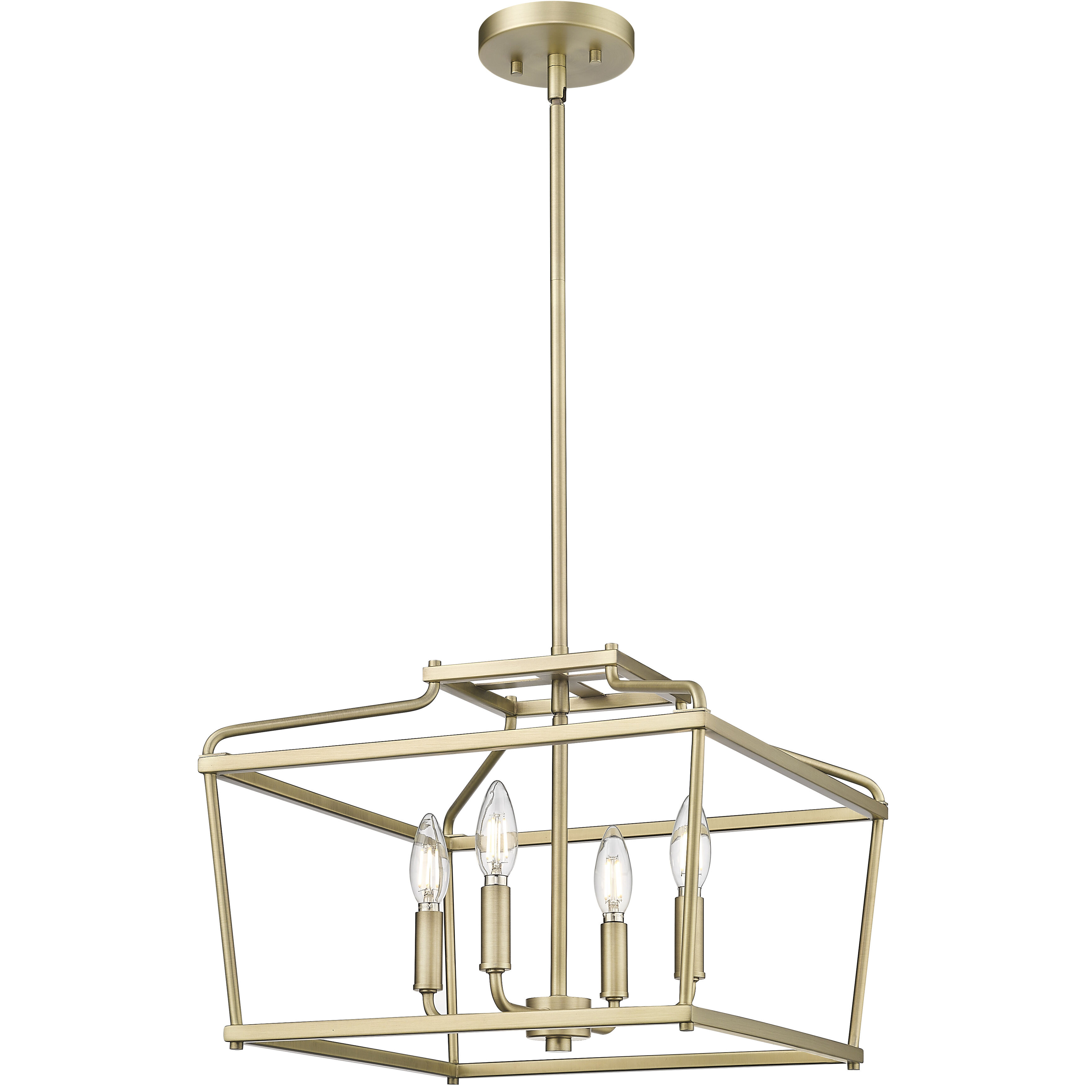Nellita 4 Light 16 inch Vintage Brass Pendant Ceiling Light