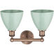 Plymouth Dome 2 Light 16.5 inch Antique Copper and Seafoam Bath Vanity Light Wall Light
