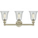 Hanover 3 Light 24.25 inch Antique Brass Bath Vanity Light Wall Light in Fishnet