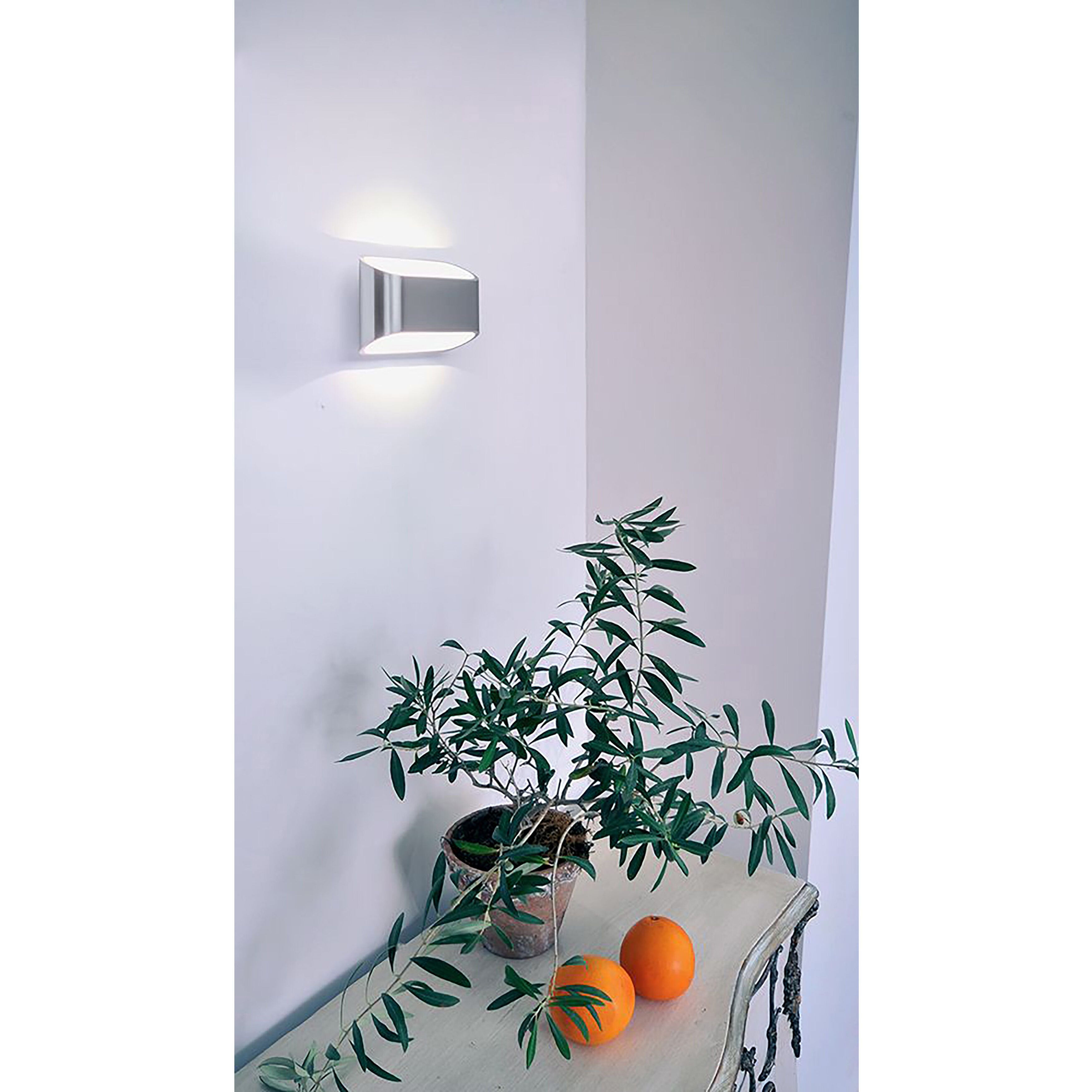 Eclipse 1 Wall Sconce Wall Light in Brushed Aluminum/White