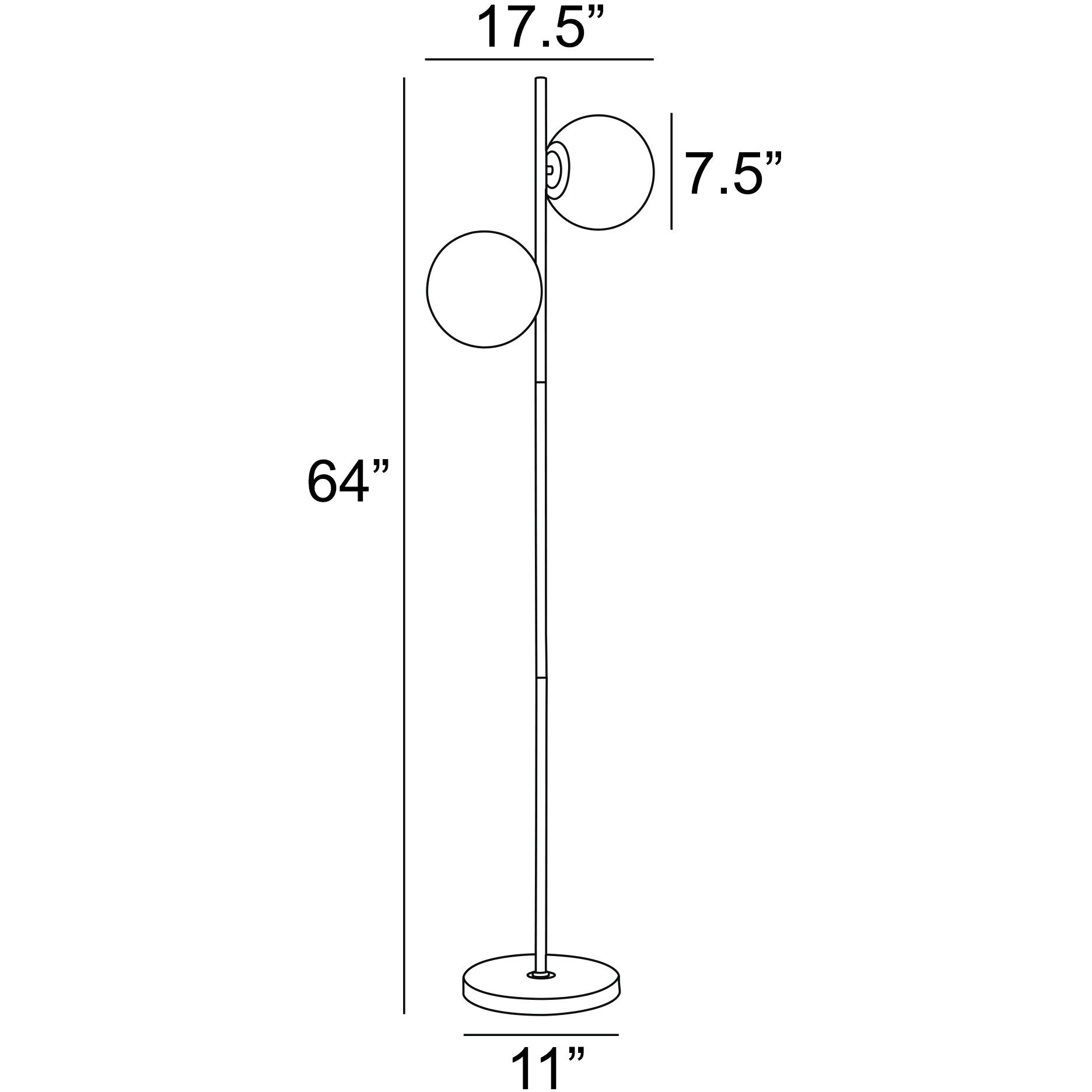 Lencho 64 inch 25.00 watt Gold Floor Lamp Portable Light
