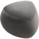 River Rock 14.5 inch Charcoal Gray and Black Pouf