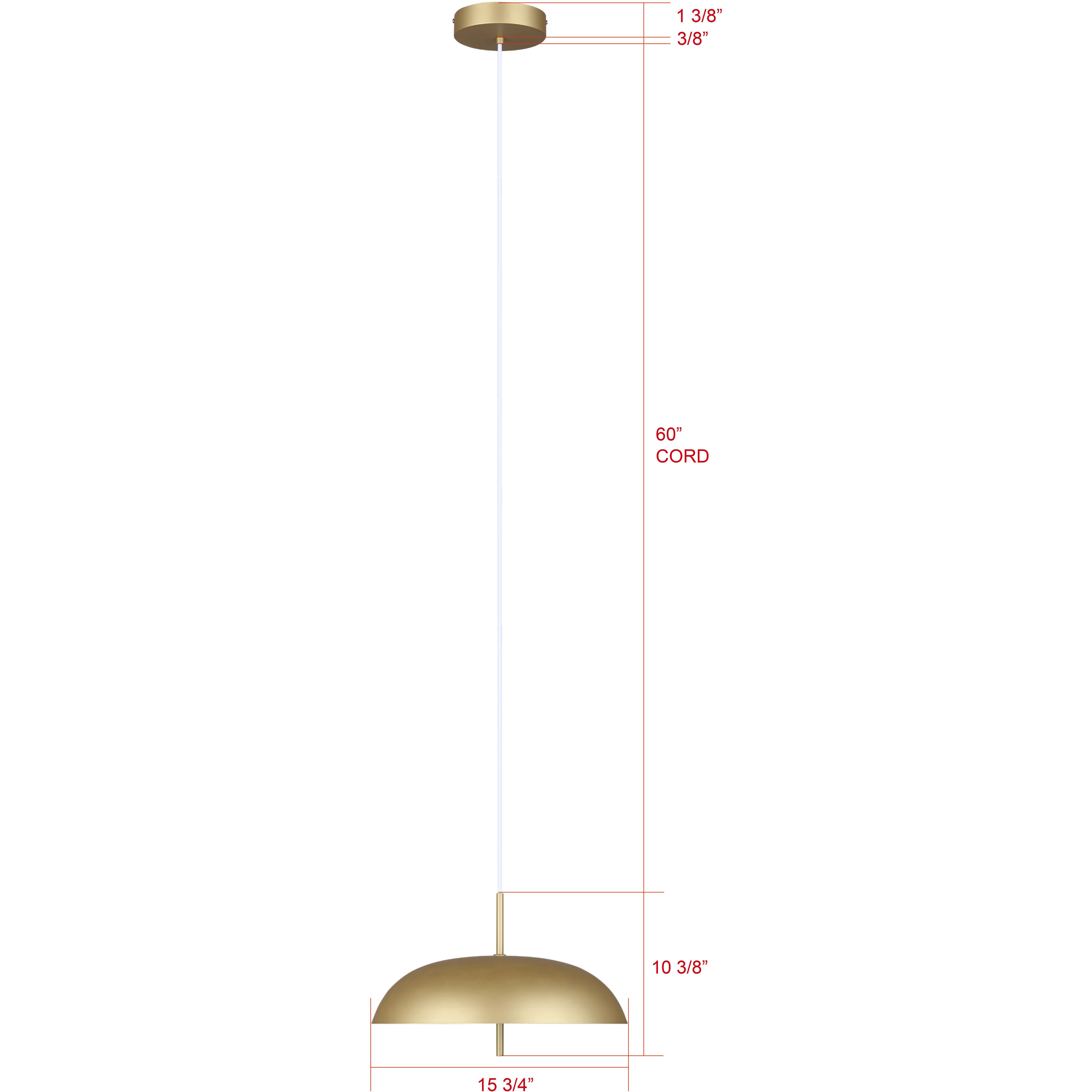 Kelvin LED 15.75 inch Gold Pendant Ceiling Light