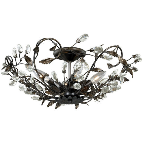 Jardin LED 19 inch Architectural Bronze and Gold Accents Semi-Flush Mount Ceiling Light