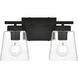 Merrick 2 Light 14 inch Black Bath Sconce Wall Light