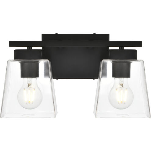 Merrick 2 Light 14 inch Black Bath Sconce Wall Light