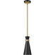 Soriano 1 Light 5.5 inch Matte Black and Heritage Brass Pendant Ceiling Light