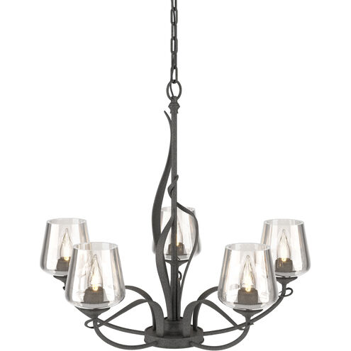 Flora 5 Light 26.7 inch Natural Iron Chandelier Ceiling Light in Clear