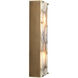 Adeline 2 Light 6 inch Agate & Antique Brass Wall Sconce Wall Light, Rectangle