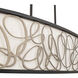 Scribble 6 Light 48 inch Matte Black Linear Pendant Ceiling Light, Smithsonian Collaboration