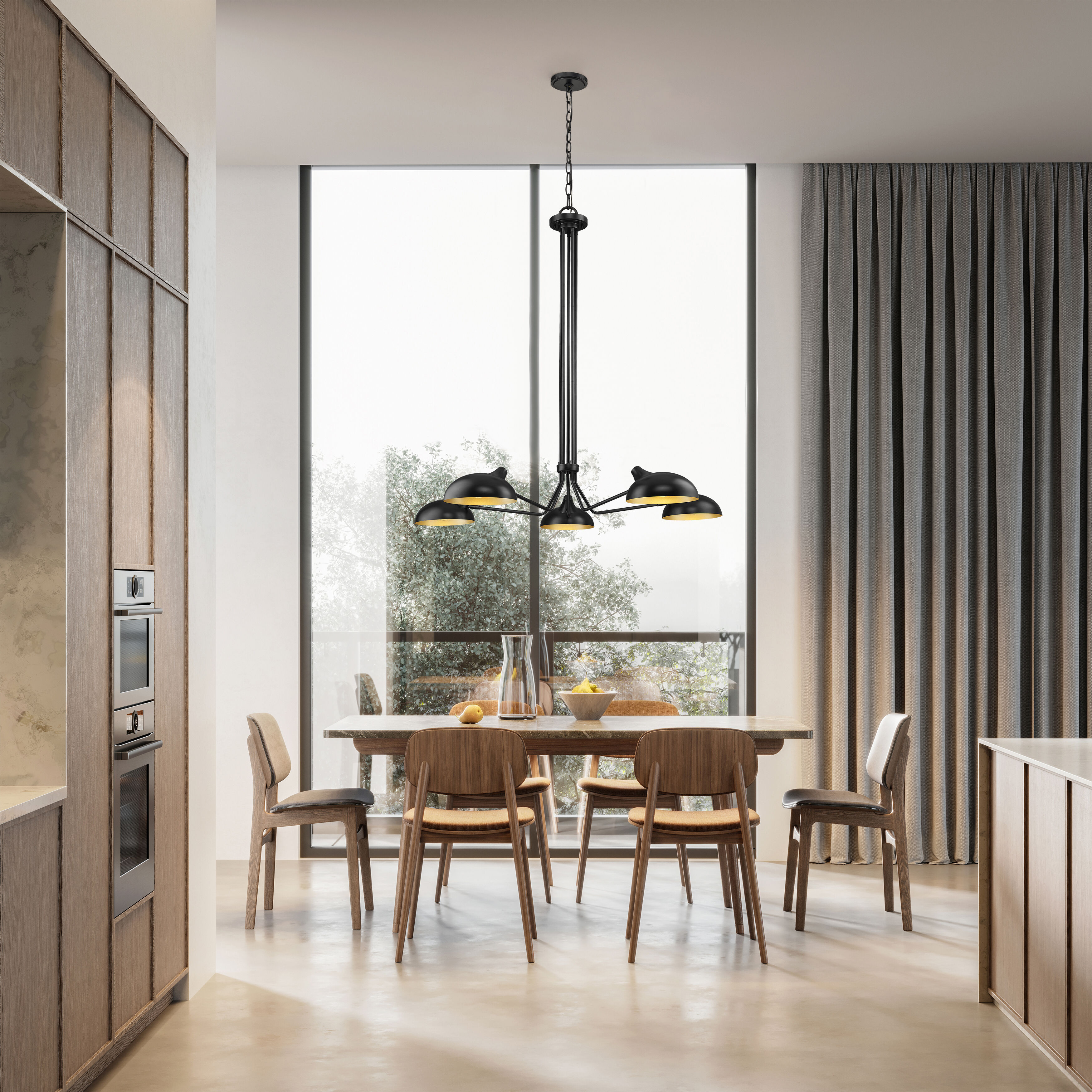 Bellamy 5 Light 52 inch Matte Black Chandelier Ceiling Light