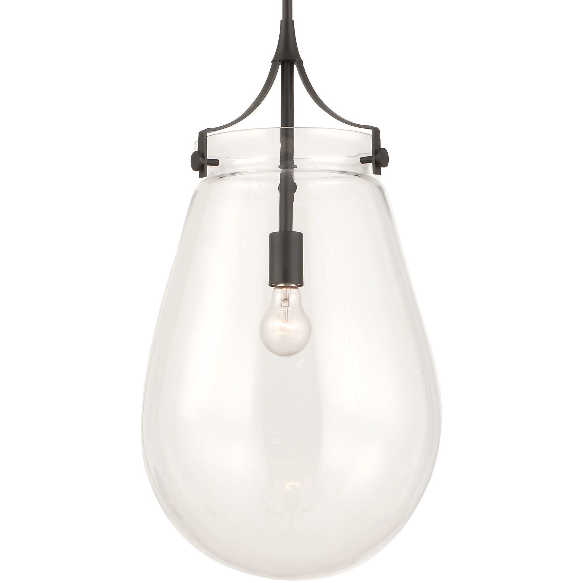 Dewdrop 1 Light 13.5 inch Matte Black Pendant Ceiling Light