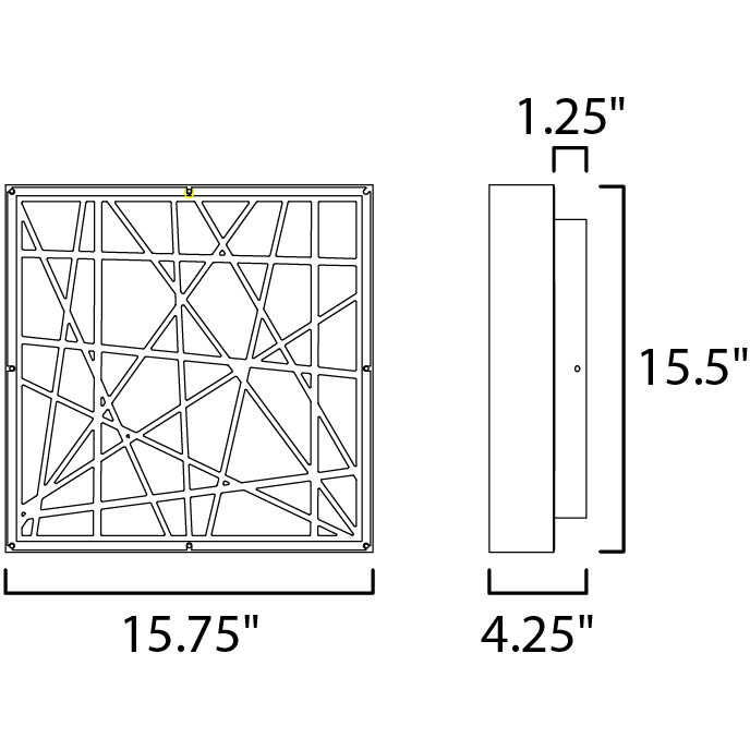 Intersect LED 15.75 inch Black Flush Mount Ceiling Light