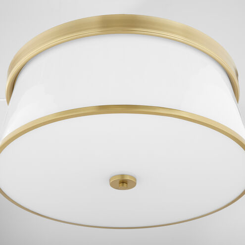Weir 4 Light 20 inch Aged Brass Flush Mount Ceiling Light