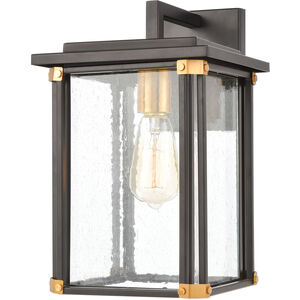 Gettysburg 1 Light 14 inch Matte Black with Brushed Brass Outdoor Sconce