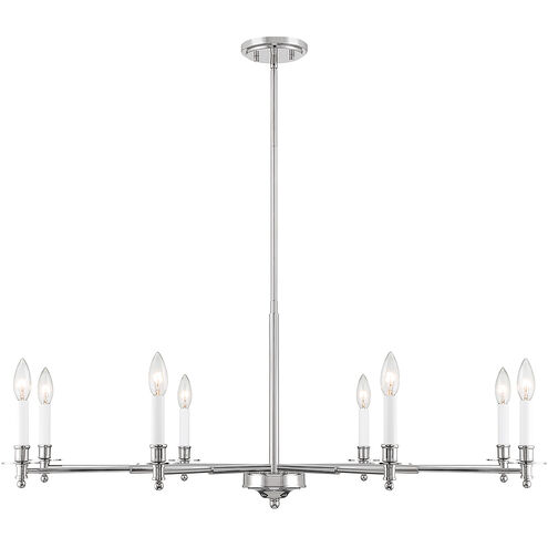 Jasmine 8 Light 42 inch Polished Nickel Chandelier Ceiling Light