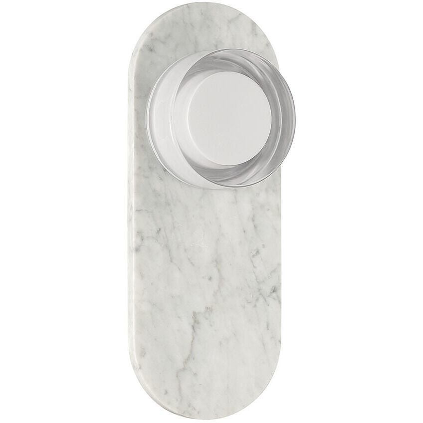 Sternn LED 15 inch Marble White Outdoor Wall Sconce in Clear Wave