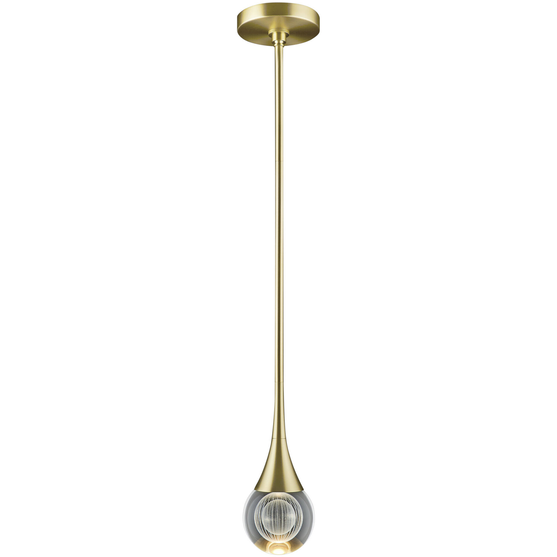 Luna I 1 Light 4.75 inch Brass Pendant Ceiling Light