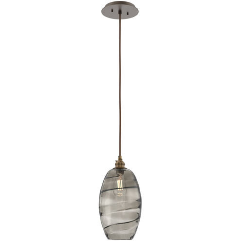 Ellisse 1 Light 6.5 inch Flat Bronze Pendant Ceiling Light in Ellisse Smoke