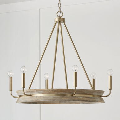 Capital Lighting 447361WS Finn 6 Light 31 inch White Wash and Matte ...