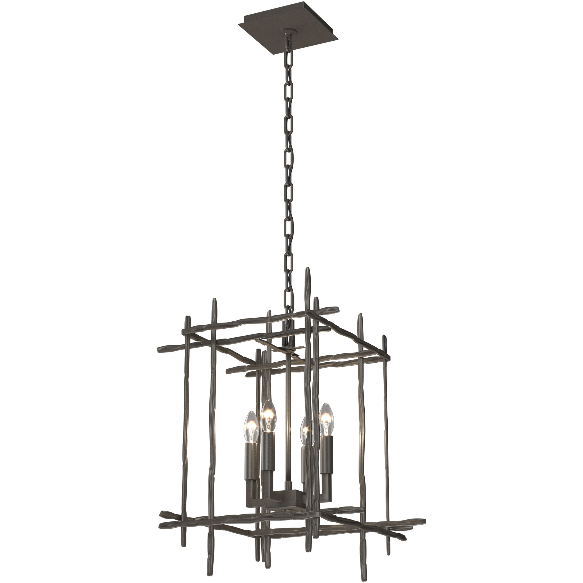 Tura 4 Light 16.9 inch Dark Smoke Chandelier Ceiling Light, Small