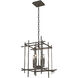 Tura 4 Light 16.9 inch Dark Smoke Chandelier Ceiling Light, Small