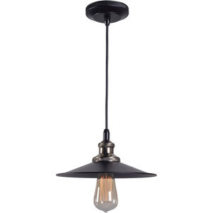 Ancestry 1 Light 12 inch Black And Antique Bronze Pendant Ceiling Light, Small