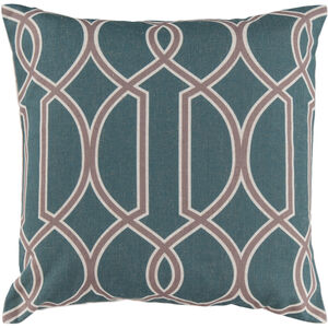 Taylor 18 X 18 inch Brown/Light Beige/Teal Accent Pillow
