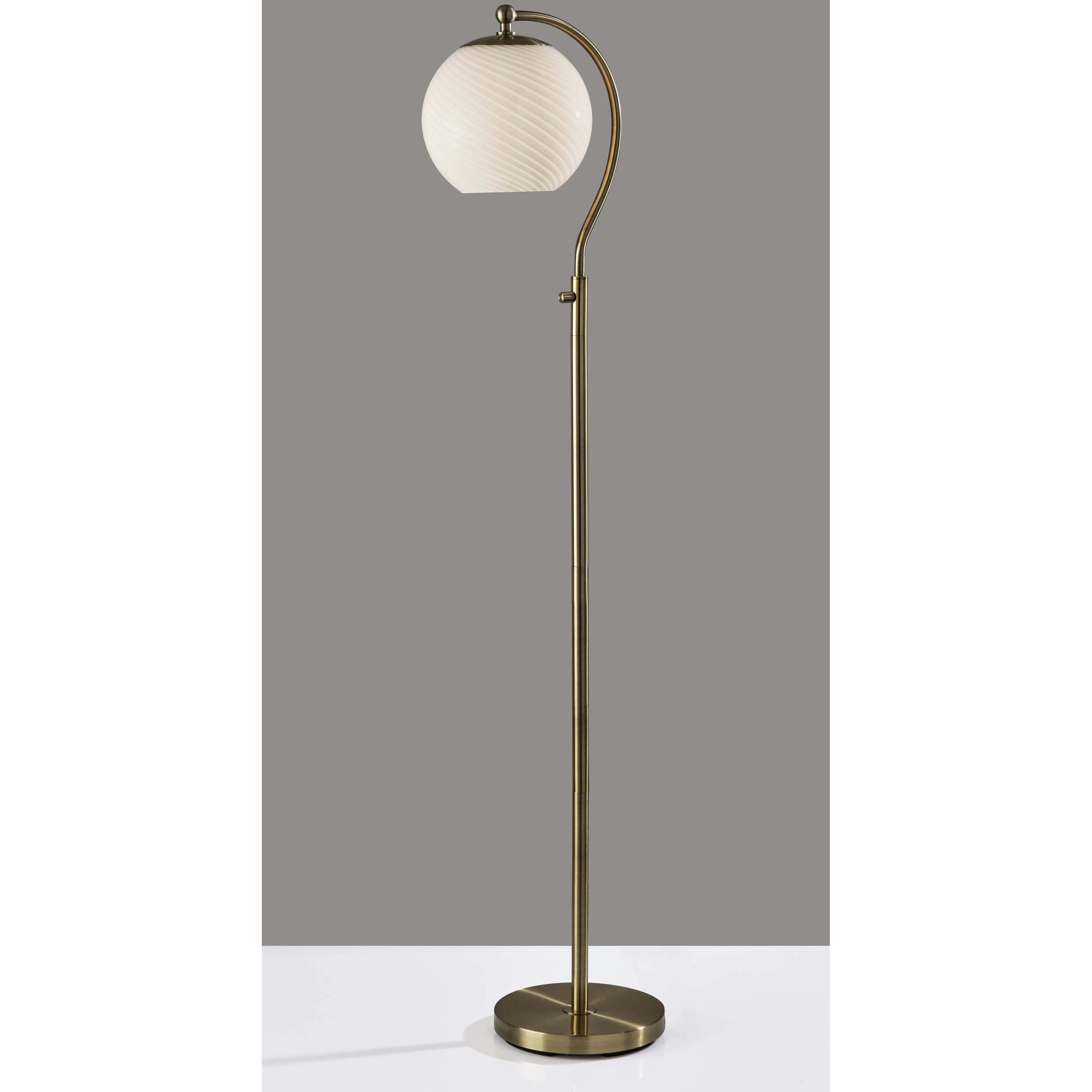 Swirl 58.75 inch 60.00 watt Antique Brass Floor Lamp Portable Light