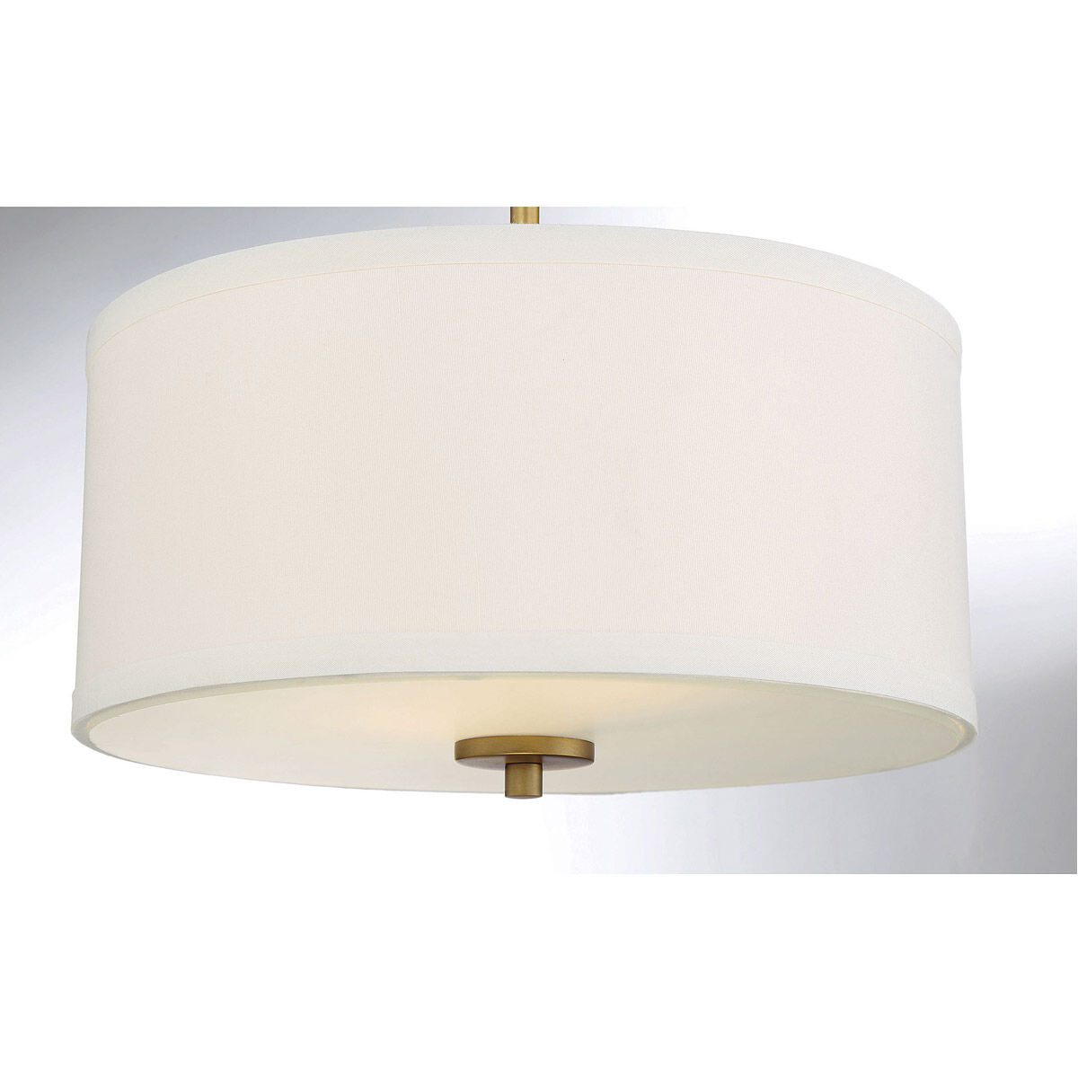 Modern 2 Light 13 inch Natural Brass Semi-Flush Ceiling Light