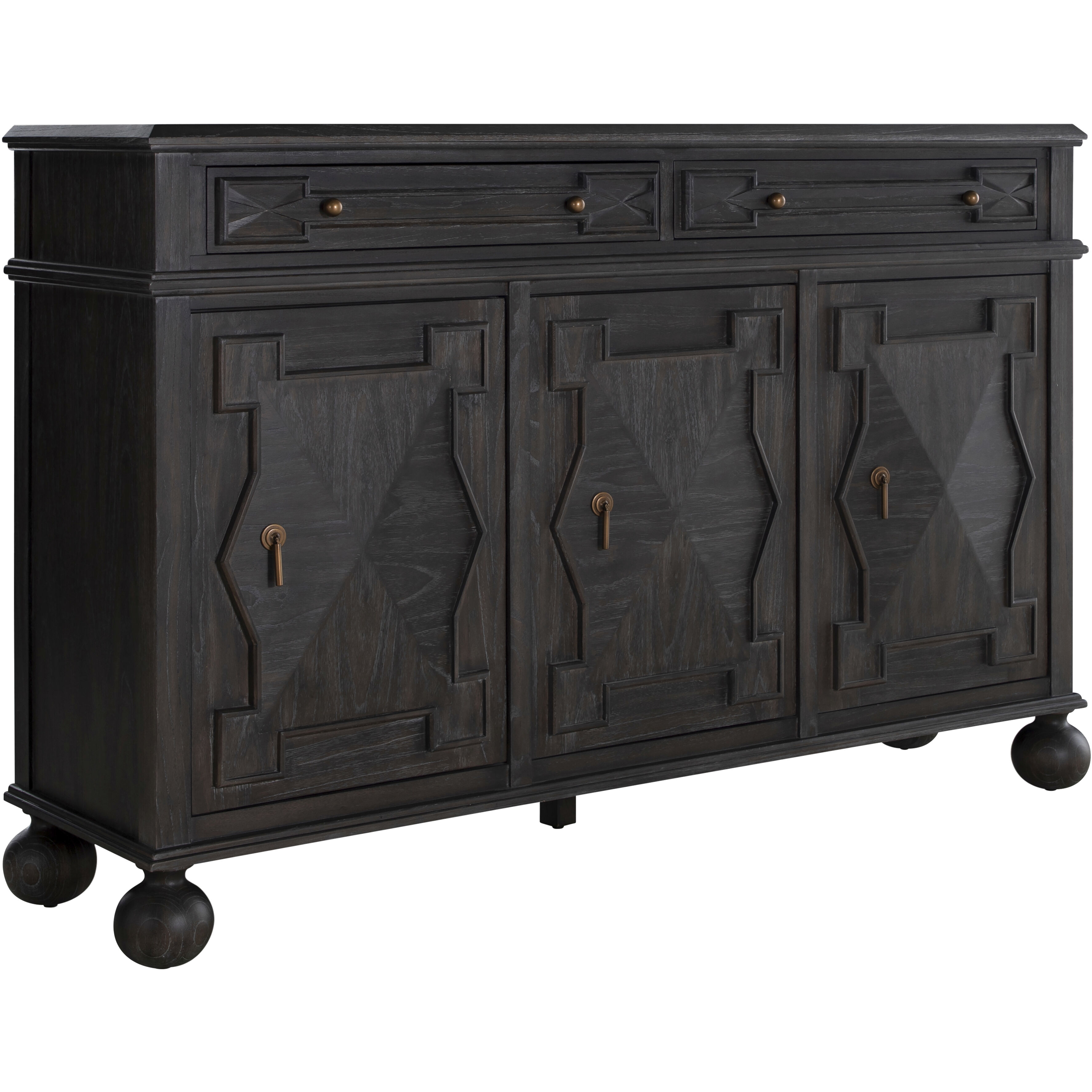 Ezekiel 67 X 18 inch Cerused Forest Black and Antique Bronze Sideboard