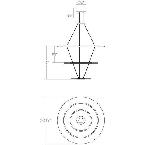 Arctic Rings LED 31 inch Bright Satin Aluminum Ring Pendant Ceiling Light