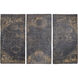 Distressed Black and Gold Wall Art, Set of 3