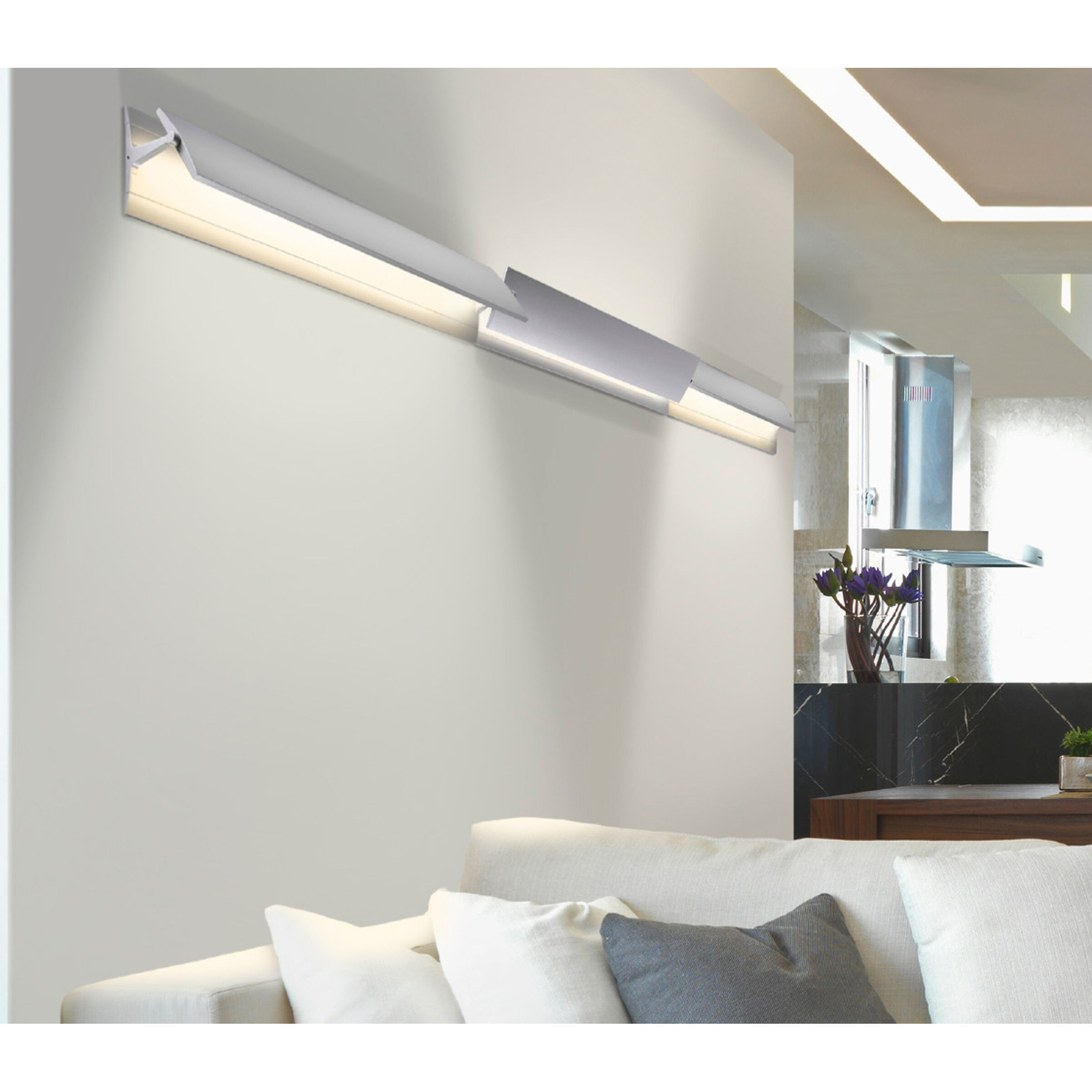 Aileron LED 24 inch Bright Satin Aluminum Sconce Wall Light