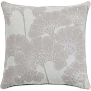 Japanese Floral 20 inch Taupe Pillow Kit