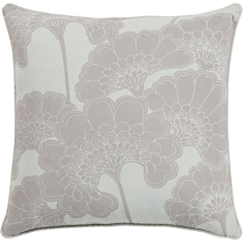 Japanese Floral 18 inch Taupe Pillow Kit